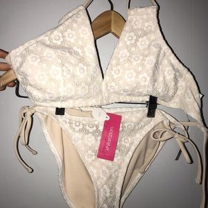 Never Worn Cream Lace Bikini Set